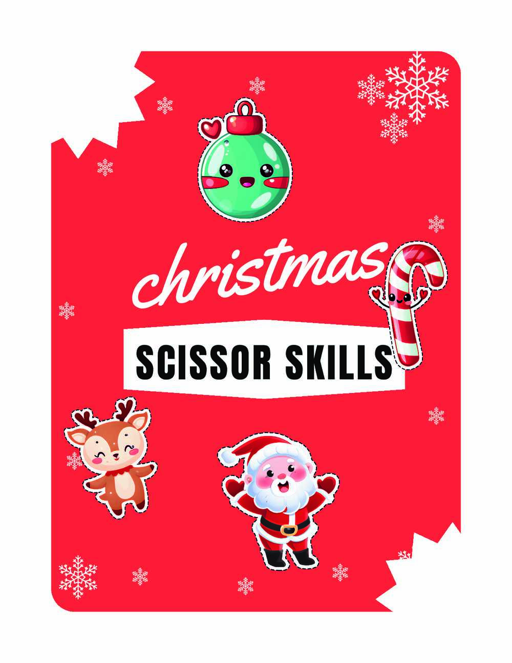 Colorful Christmas Scissor Skills